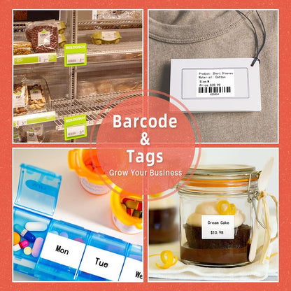 690 pcs Phomemo Thermal Sticker Label, Multi-Purpose Self-Adhesive Tag for M110, M220, M108, M250, M260, M120, M200, M221, M150 Label Maker Machine, 1.96'' x1.18'' (50x30mm), Black on White