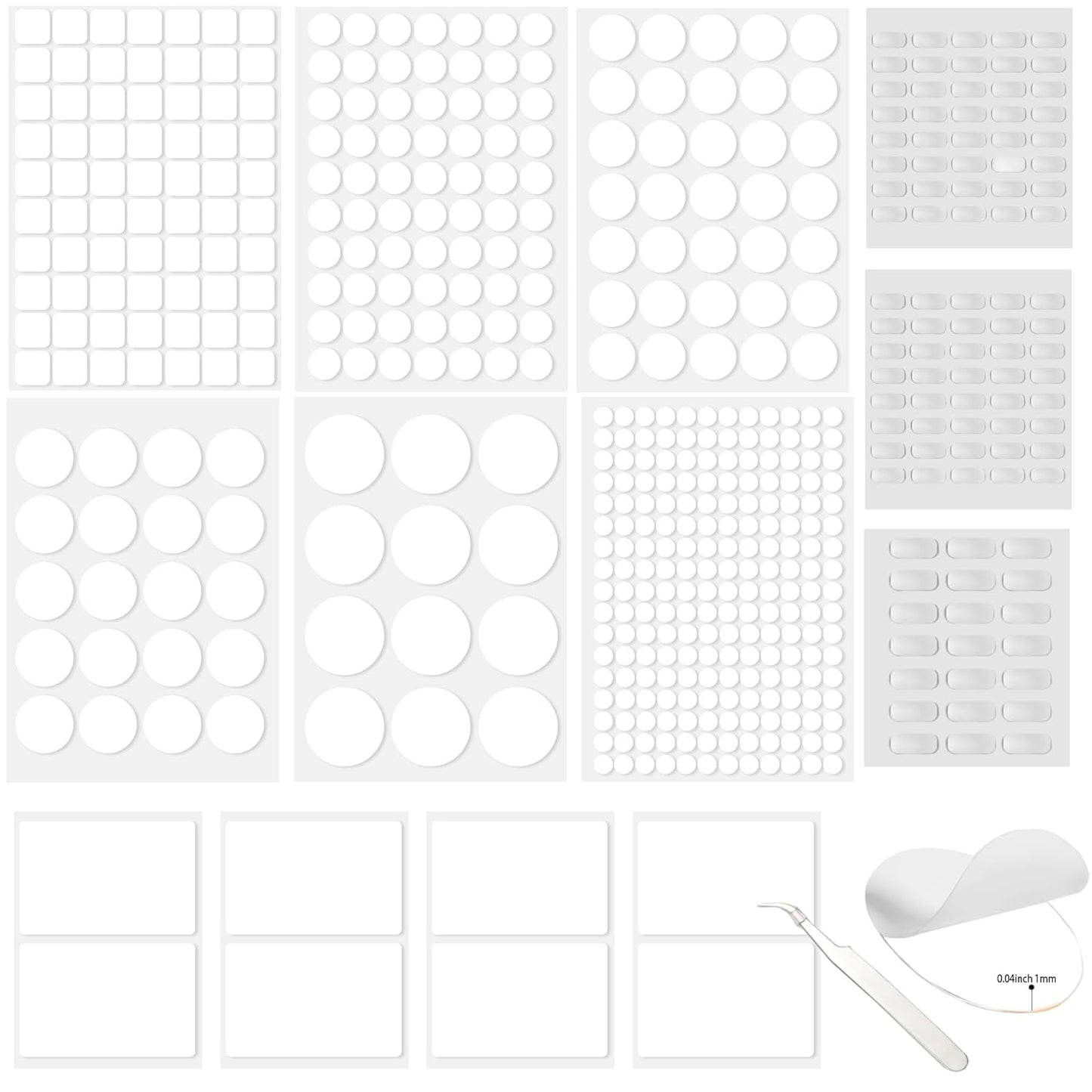 520PCS Double Sided Tape Removable Strong Adhesive Dots Heavy Duty Sticky Pads Putty No Traces Clear Sticky Tack for Picture, Poster, Art Craft, Decoration, Party Office Supplies