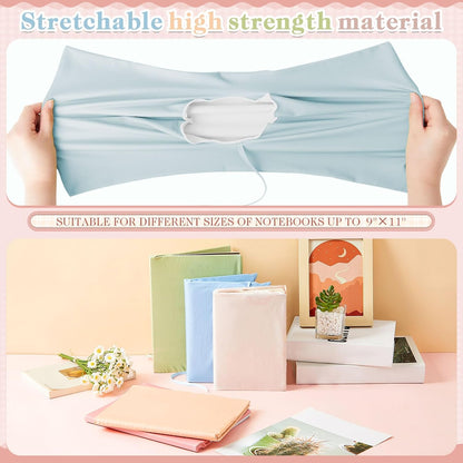 PerKoop 12 Pcs Jumbo Book Covers Stretchable Fabric School Book Protector Reusable Washable Cover Protector for Most Hardcover Textbooks(Stylish Colors,6 x 9 Inch)