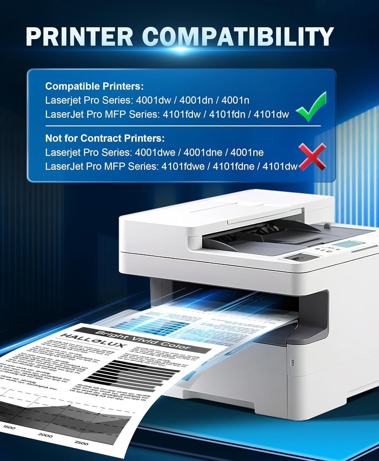 HALLOLUX 148A Toner Cartridge for HP 148A Toner Cartridge W1480A Toner Compatible for HP Laserjet Pro 4001dwe 4001dn 4001dne 4001n 4001ne MFP 4101fdw 4101fdwe 4101fdn 4101fdne (1 Black No Chip)