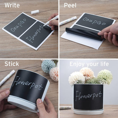 ONUPGO 20 Pack Chalkboard Labels, 4" X 6" Reusable Blackboard Stickers, Waterproof Chalkboard Sticker for Jars, Parties Decoration, Craft Rooms, Weddings, Storage, Organize Your Home & Kitchen