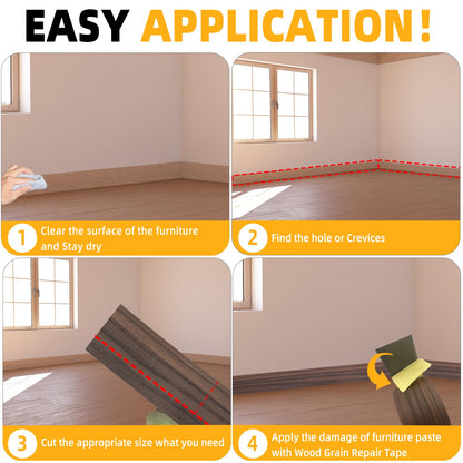 GSCIT Club Walnut Wallpaper, 2.4 inch X 25ft Self Adhesive Wood Grain Repair Tape Walnut Repair Patch for Tables, Chairs, Baseboards, Doors, Windows, Floors, Handicraft DIY.