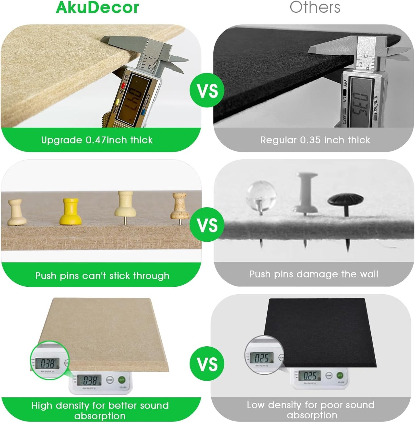 Large Cork Board for Office Wall Decor,48"x36"-12 Pack Felt Wall Tiles with Safe Removable Adhesive Tabs, 1/2" Thick, Felt Bulletin Board Pin Board Cork Boards for Walls - Tan