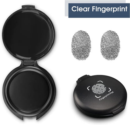 2 Pack Thumbprint Fingerprint Ink Pad for Notary Supplies Identification Security ID Fingerprint Cards Law Enforcement Fingerprint Black Stamp Ink pad