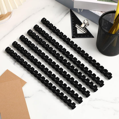 Yunsailing 150 Pack Plastic Binding Combs Plastic Binder Comb Ring 19 Ring Binding Spines Letter Size Spiral coils for Notebook Calendar(5/8 in,Black)