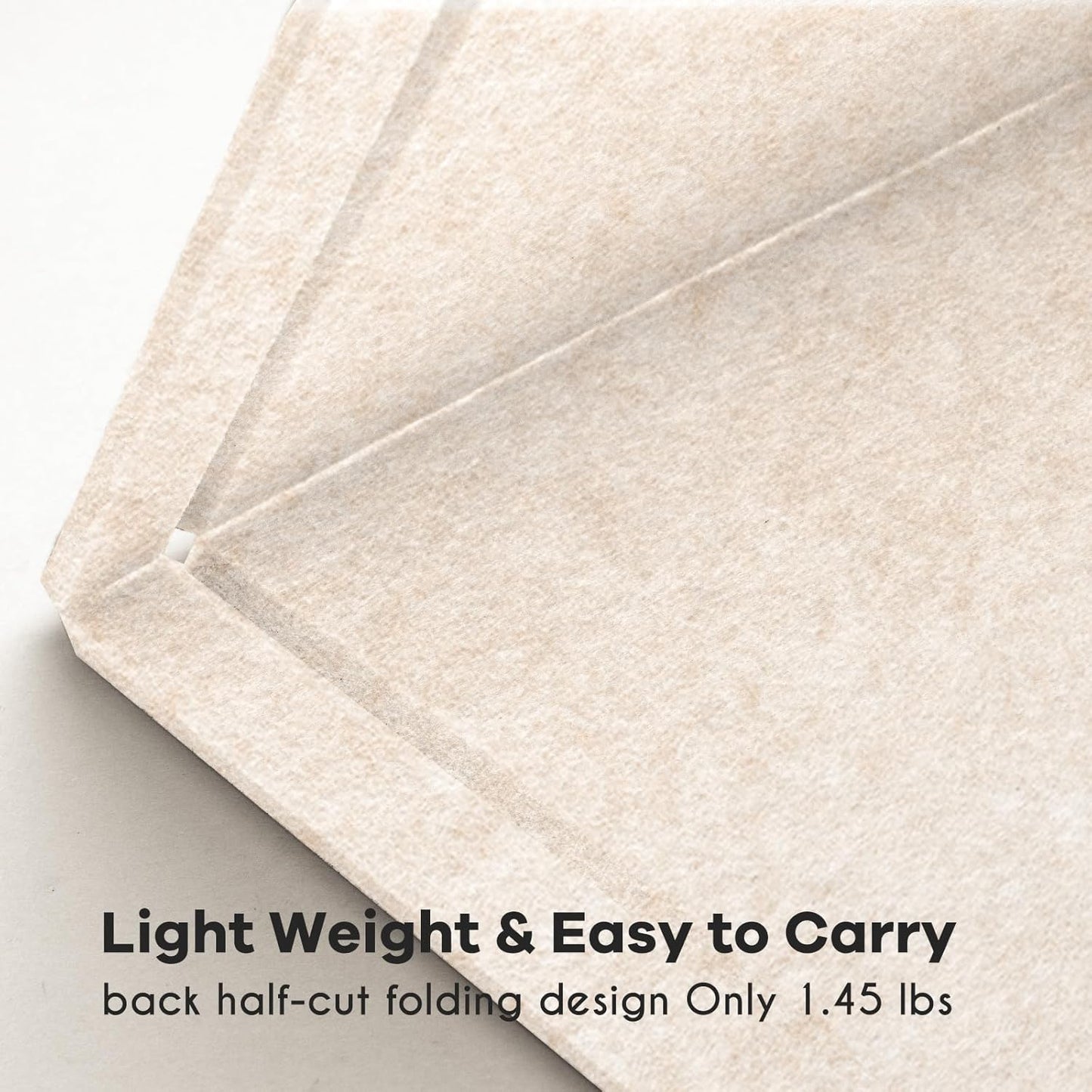 Bulletin Board, 36 x 24 inches Felt Board - Decorative Pin Board, Cork Board Alternative for Wall, 3' x 2' Foldable Picture Board Self-Adhesive Vision Board Prayer Board with 20 Pushpins - Oatmeal