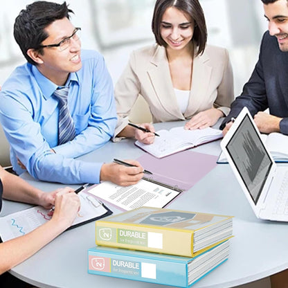 Zzrywuty Durable 3 Ring Binder, 2 Inch, Economy 4 Pack, Each Holds 540 Sheets, D-Ring Presentation View Binders for Office, School, Home (Pastel Assortment)