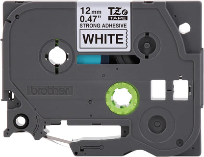 Brother Genuine P-Touch TZe Black Print on White Label Tape (TZeS231), Strong Adhesive Laminated, ~1/2in x 26.2ft (12mm x 8m), for Select P-Touch Label Makers, Water-Resistant, Extra Strength