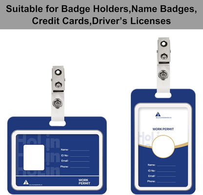 Happy Trees 150pc Metal Badge Clips with Strap Clear ID Strap Clip Adapter