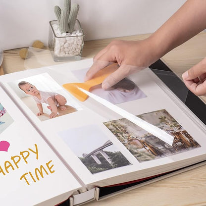 Large Photo Album Self Adhesive 4x6 5x7 3x5 8.5x11 Magnetic Scrapbook DIY Scrap Book Length 13 x Width 12.8 (Inches) 120 Sticky Pages Beige Linen Cover DIY Photo Album