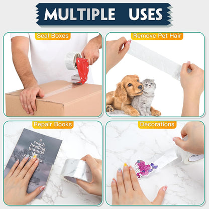 FugaCity Heavy Duty Clear Packing Tape Refills (18 Rolls), Packaging Tape for Moving Sealing, Moving Supplies Shipping Tape,2.7 Mil Thick, 2 in Wide,65 Yards Per Roll,Total 1170 Yards