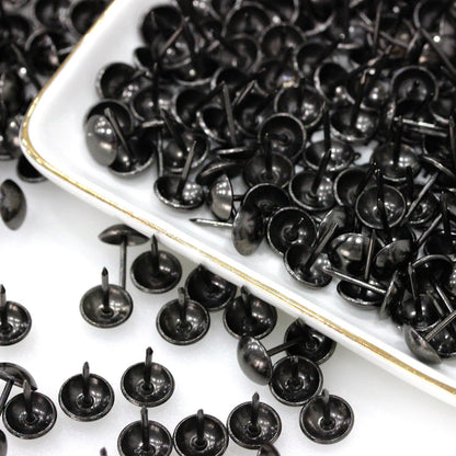500Pcs Upholstery Tacks, BetterJonny Decorative Furniture Nails Pins 17X11MM Black Metal Thumb Tacks for Upholstered Furniture Cork Board, Home Decor