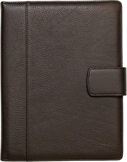 Maruse Italian Leather Executive Padfolio, Folder Organizer with Magnetic Closure and Writing Pad, Handmade in Italy, Dark Brown