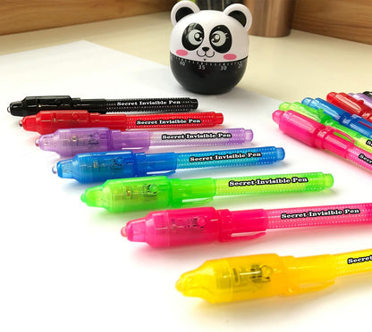 SCStyle Invisible Ink Pen 10Pcs with UV Light Magic Marker for Secret Messages, Writing Information for Birthdays, Easter, Halloween, Christmas Gifts for Students