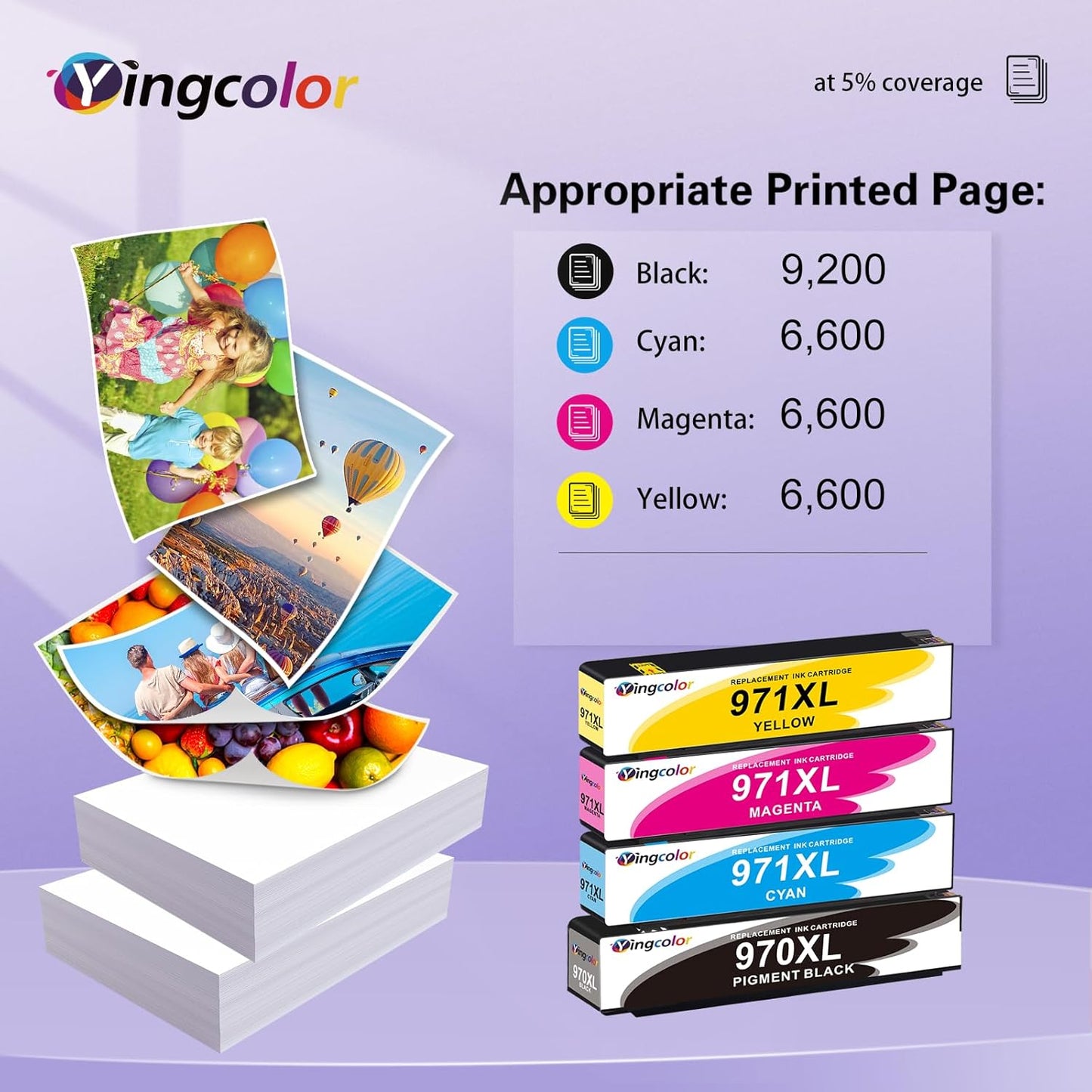 971XL 970XL Ink Cartridges Replacement for HP Ink Cartridges 970 971 Compatible with HP X576dw X476dw X476dn X551dw X451dn X451dw Printer-(970xl 971xl Ink bk c m y) 4 Packs