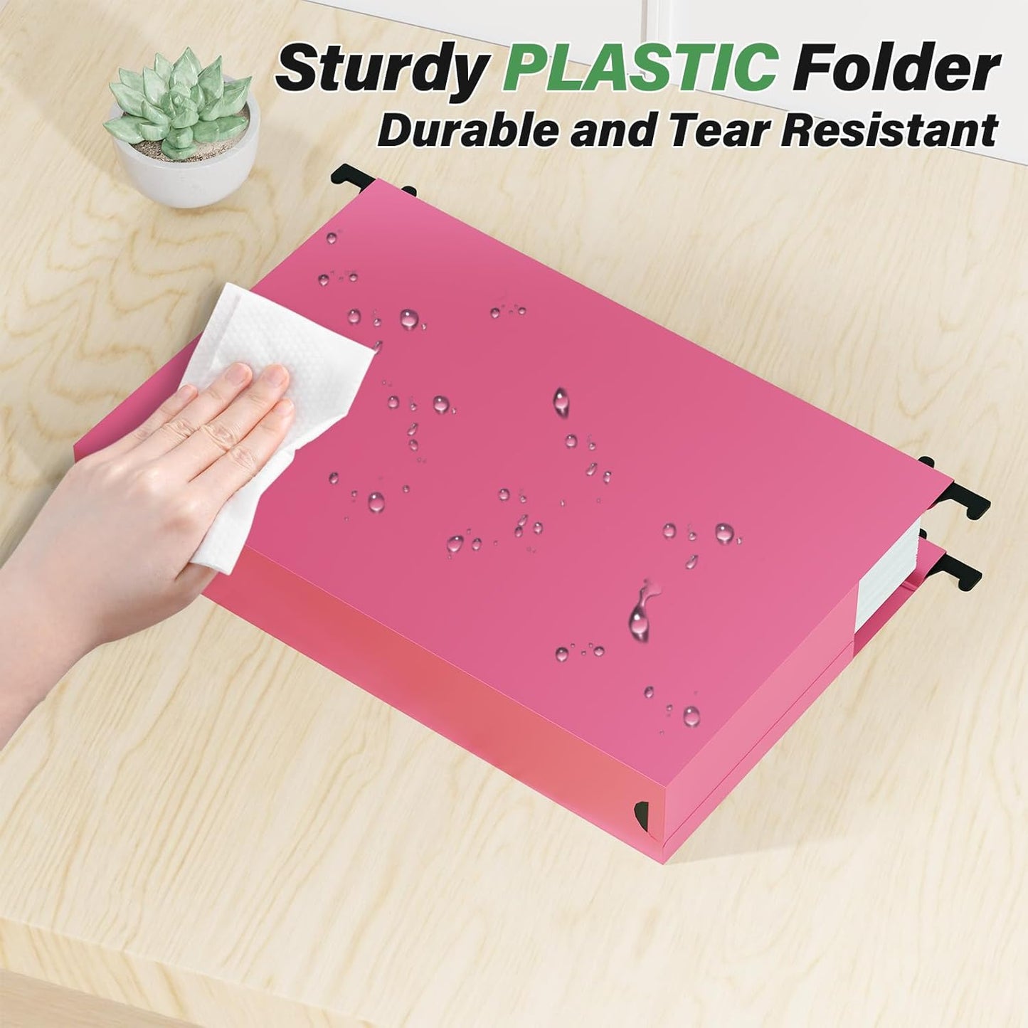 Extra Capacity Legal Plastic Hanging File Folders,2" Expanding Accordian Pocket with Black Insert Gasket,Heavy Duty for Filing Cabinet,Hard and Durable Hang Folders,Legal Size,12 Pack (Assorted Color)