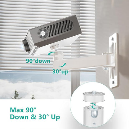 WALI Mini Porjector Wall Mount, Wall Projector Mount for 1/4" M4 M6 Screws, Fully Adjustable Projector Hanging Bracket Ceiling Mount Holder Holds up 4.4lbs, White (1330LM-PMWS)