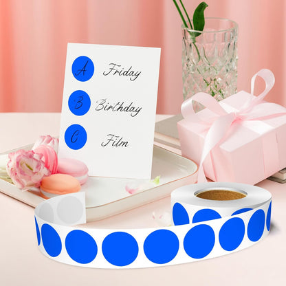 1 Inch Round Color Coding Labels, 1000 PCS Per Roll Blue Color Coded Dot Stickers, Round Color Dot Labels for Organizing, Filing, and Storage