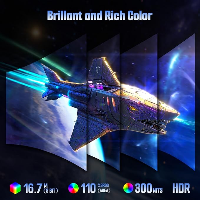 SANSUI 24 Inch Curved 160Hz Gaming Monitor,1500R Curved Gaming Monitor FHD 1080P Computer Monitor,MPRT 1ms Fast VA Display,Freesync,HDR,3000:1, HDMI2.0,DP1.4, VESA Support(ES-G24C1L HDMI Cable Incl.)