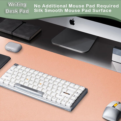 Boutilon Leather Desk Pad Protector,Non-Slip Mouse Pad,Laptop Desk Pad,Office Mouse Mat,Waterproof Leather Desk Blotter,Desk Writing Pad for Office and Home (L-Orange Pink,35"x 17")