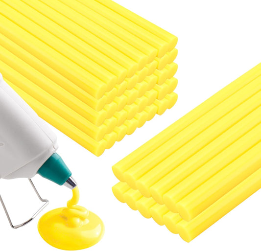 MATUFF Yellow hot Glue Sticks Full Size 0.43” Dia x 8” Long, 52 pcs Hot melt Adhesive Glue Sticks, All-Purpose Colored Glue Gun Sticks for Christmas Decoration Crafts Arts School Home Repair Bonding