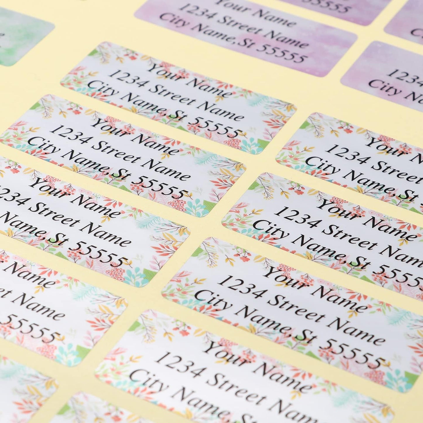 Return Address Labels - Personalized Address Labels, Custom Address Labels Colorful Patterns, Can Be Used for Box, Paper, Plastic, Glass, Metal (2.6x1 Inch, Set of 400, Matte Silver)
