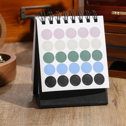 Mini Desk Calendar 2025- Small Desktop Calendar July 2025 to Dec 2026 Mini Daily Schedule Thick Paper Twin-Wire Binding with Stickers for Home Office School (Black-white)