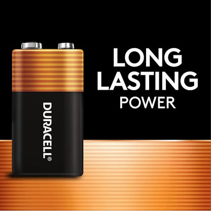 Duracell Coppertop 9V Battery, 6 Count (Pack of 1), 9 Volt with Long-lasting Power, All-Purpose Alkaline 9V Battery for Household and Office Devices