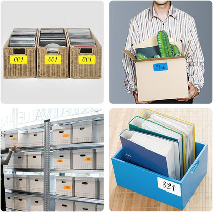 Rectangle Labels Sticker 3×5 Inch Vinyl Floor Stickers Color Coding Name Tags Roll Removable 200 PCS, Blue