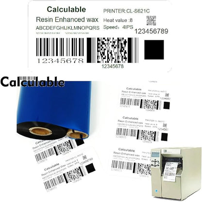 4.33" x1476' (110mmx450m) Thermal Transfer Ribbon Ink Outside Wax Ribbons Resin Enhanced Wax for Zebra GK420D SM4 ZT410 GC420t GK420t GX420t GX430t Tec Datamax Intermec Citizen Printer