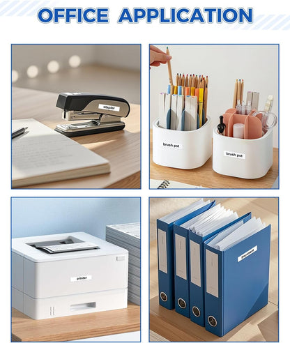 Tze121 9mm 0.35" Laminated Clear Tape Compatible for Brother 9mm Label Tape Tze-121 Tz-121 P Touch Tz Tze 9mm 3/8" Black on Clear Label for PTH110 PTD210 PT-D220 PTD400 PT-D610BT, 4-Pack