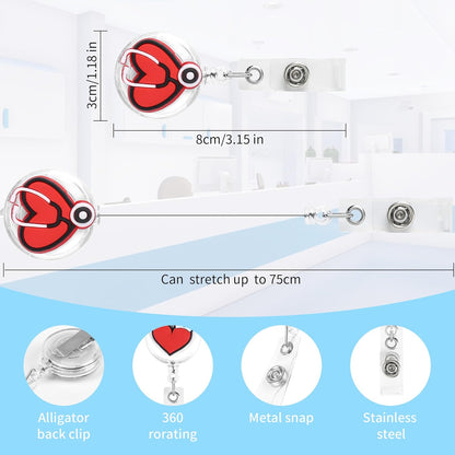 24Pcs Medical Badge Reel, Retractable Nursing ID Badge Holders Nurse Accessories for Doctor Medical Health Hospital Office Worker Gifts. (Nurse)