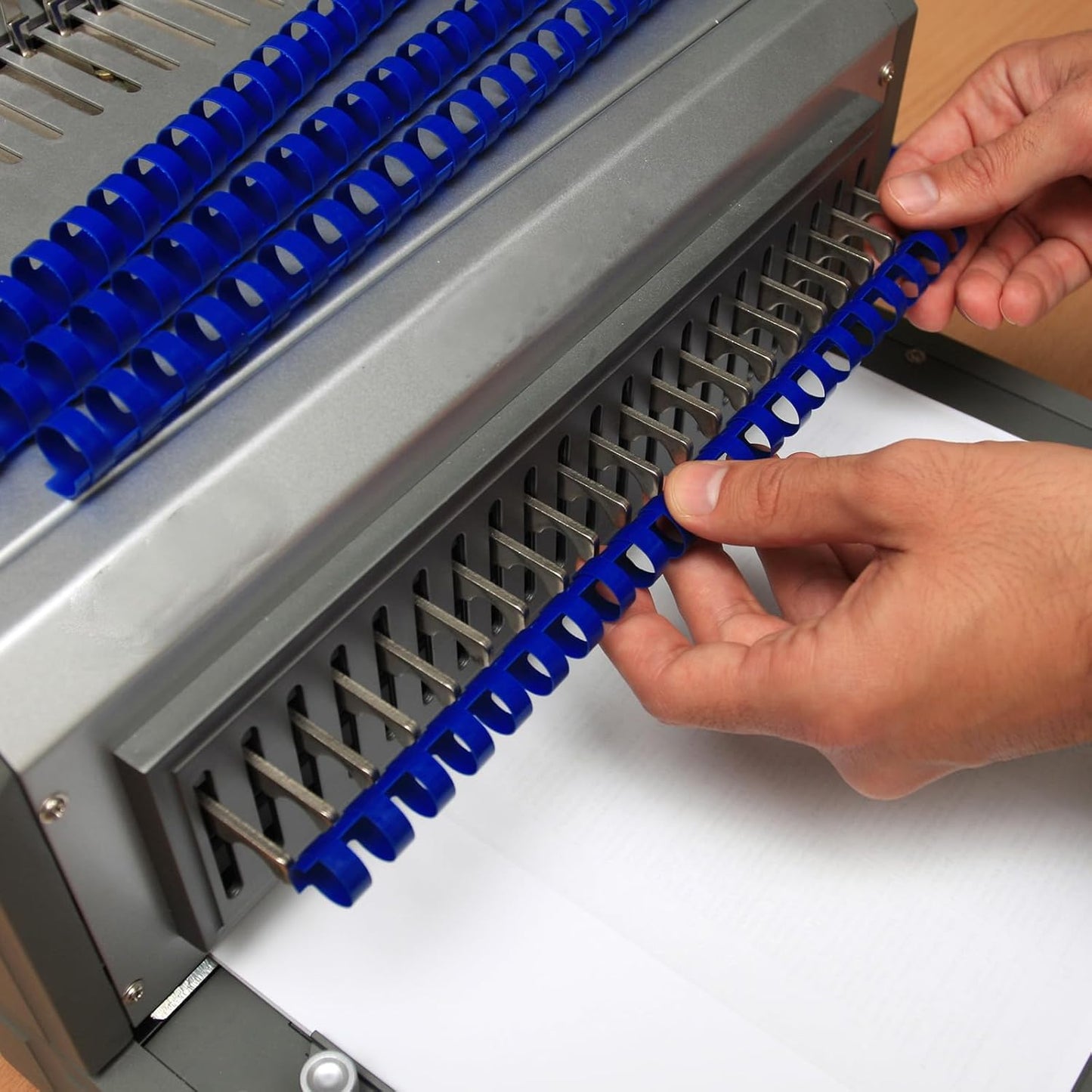 PATIKIL 6mm (1/4") Plastic Binding Combs, 50 Pcs 21 Rings Comb Binding Spines 20 Sheet Capacity Letter Size for Binding Paper Sheets, Blue