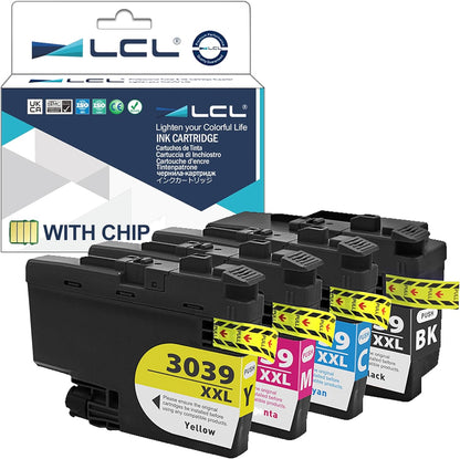LCL Compatible Ink Cartridge Pigment Replacement for Brother LC3039 XXL LC3039XXL LC3039BK LC3039C LC3039M LC3039Y MFC-J5845DW MFC-J5945DW MFC-J6945DW MFC-J6545DW (4-Pack Black Cyan Magenta Yellow)
