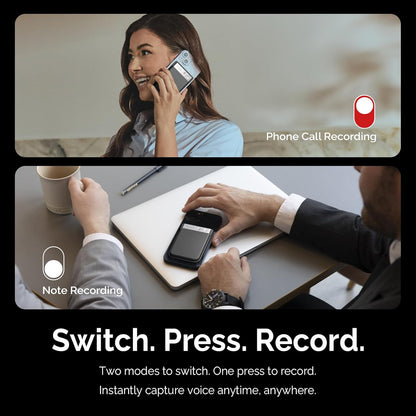 AI Voice Recorder, Note Voice Recorder w/Case, App Control, Transcribe & Summarize with AI Technology, Support 112 Languages, 64GB Memory, Audio Recorder for Lectures, Meetings, Calls, Silver