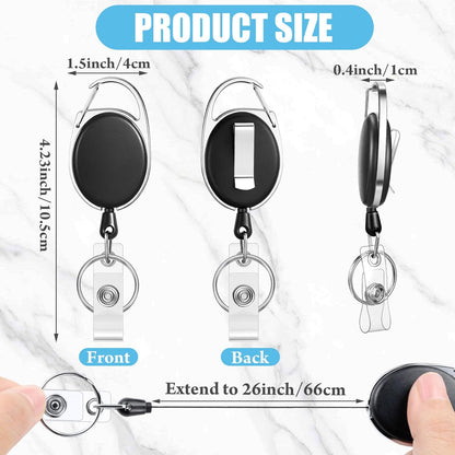 Yaomiao 100 Pack Retractable Badge Holder Reel with Clips Heavy Duty ID Card Holder Reels Bulk with Key Ring for Office Worker Doctor Nurse Employee School Students (Mixed Colors)