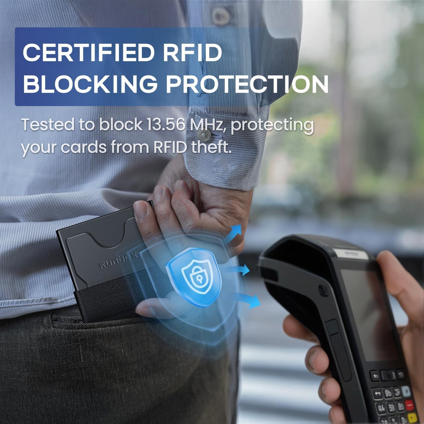 Mens Card Cases, Slim Card Holder Wallet for Men and Women, Minimalist RFID Blocking Wallet with Pop-Up Function, Thin Design, Metal Card Cases Holds 6+6 Cards, Gifts for Men, Men's Accessories