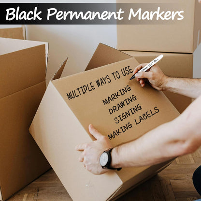 V-Opitos 30 Pack Black Permanent Markers, Bulk Fine Point Waterproof Markers Pens, Durable, Quick-Drying Marker, Ideal Stationery Supplies for Schools, Homes and Offices