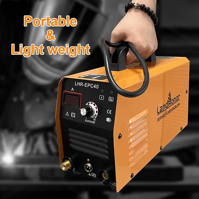 Plasma Cutter, 40 Amps Dual Voltage 110/220V DC Inverter IGBT Machine with LED Display, 1/2 Inch Clean Cut, Portable, Industrial Use