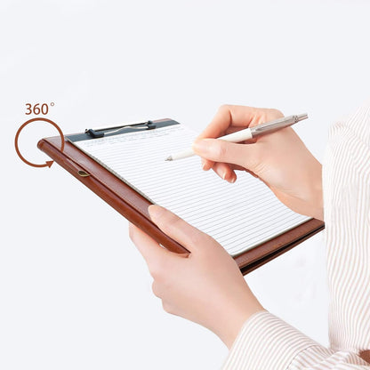 Clipboard Folder Padfolio, Mymazn Writing Portfolio Faux Leather Clipboards with Cover for Legal Pad Holder Letter Size A4 8.5 x 11 for Business Conference Notepad Clip Boards Brown