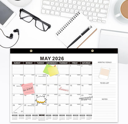 GuassLee Desk Calendar 2025, 5 Packs, 19 Months Calendar 17" × 11.5" Desk Calendar from June. 2025 to December. 2026 with Julian Date, To-do List, Notes, Monthly Goals, for Home School Office