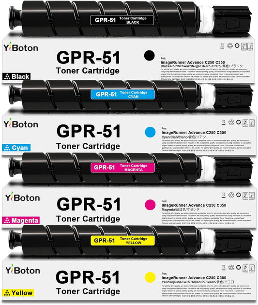High Yield GPR-51 GPR51 GPR 51 Toner Cartridge 8516B003AA 8517B003AA 8518B003AA 8519B003AA Toner Compatible for Canon ImageRunner Advance iR-ADV C250iF C255iF C350iF C350P C355iF Printer