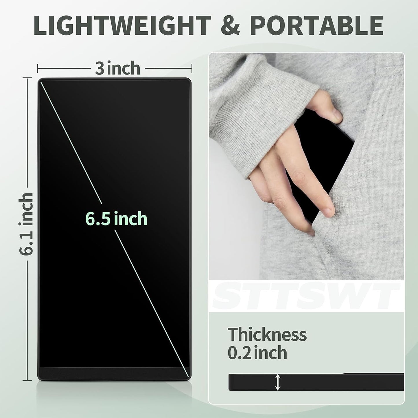 LCD Writing Tablet for Adults: Mini 6.5 Inch Full Screen Reusable Digital Notepad Lightweight Portable Use for Office Study Teaching