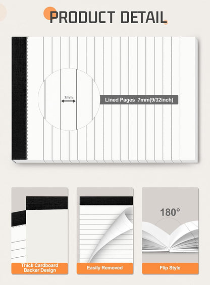 Small Notepads 4x6 for Office 6 Pack Pocket Note Pads 4x6 for Reminders and Notes Writing Pads of Work Memo Pads Lined Paper for Home Note Pads for Household to Do List Scratch Pads 30 Sheets Each