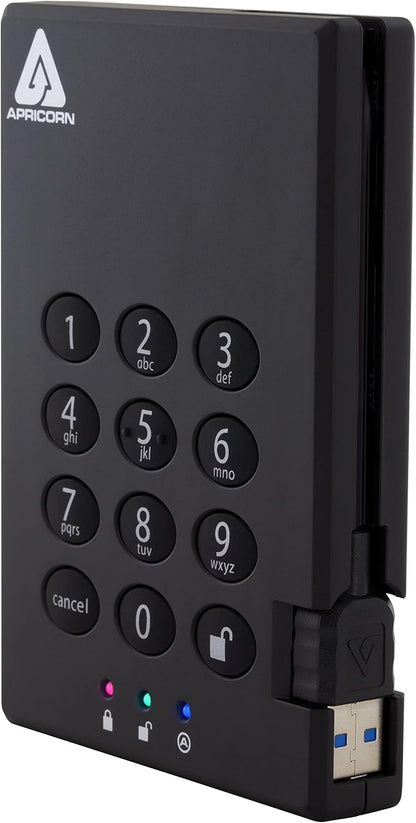 Apricorn 2TB Aegis Padlock USB 3.0 256-Bit AES XTS Hardware Encrypted & Aegis Secure Key 3 NX 64GB 256-bit Encrypted FIPS 140-2 Level 3 Validated Secure USB 3.0 Flash Drive, ASK3-NX-64GB, black