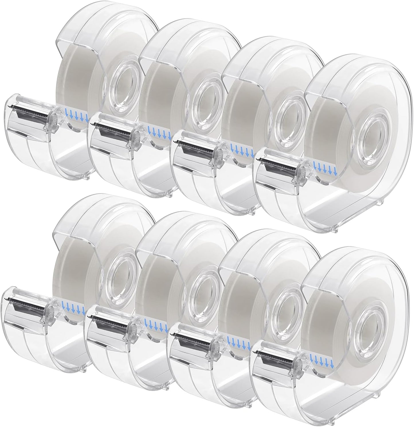 ALSISK Transparent Tape with Dispenser and Refills,Clear Tape for Home,School and Office Supplies,0.7x1000 Inch, 8 Pack