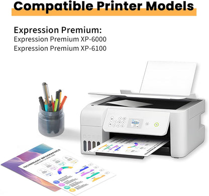 Remanufactured Ink Cartridge Replacement for Epson 302XL Ink Cartridges Multipack 302 XL T302 T302XL Compatible with Epson XP-6100 XP6100 XP-6000 XP6000 Printer(5 Pack, PBK/BK/C/M/Y)