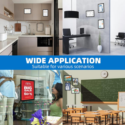 Magnetic Sign Holder 8.5 x 11-10 Pcs Double Sided Magnetic Frames for Refrigerator Reusable Adhesive Frames for Walls Window Door Sign Holder PVC Magnetic Picture Frame Document Holder