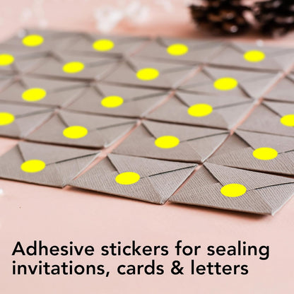 Perco Fluorescent Yellow 1/2-Inch Round Circle Dot Sticker Labels with Easy Peel Perforation - 3,000 Labels per Roll - Strong Adhesion, Vibrant Colors for Organizing, Crafting & More - Made in USA