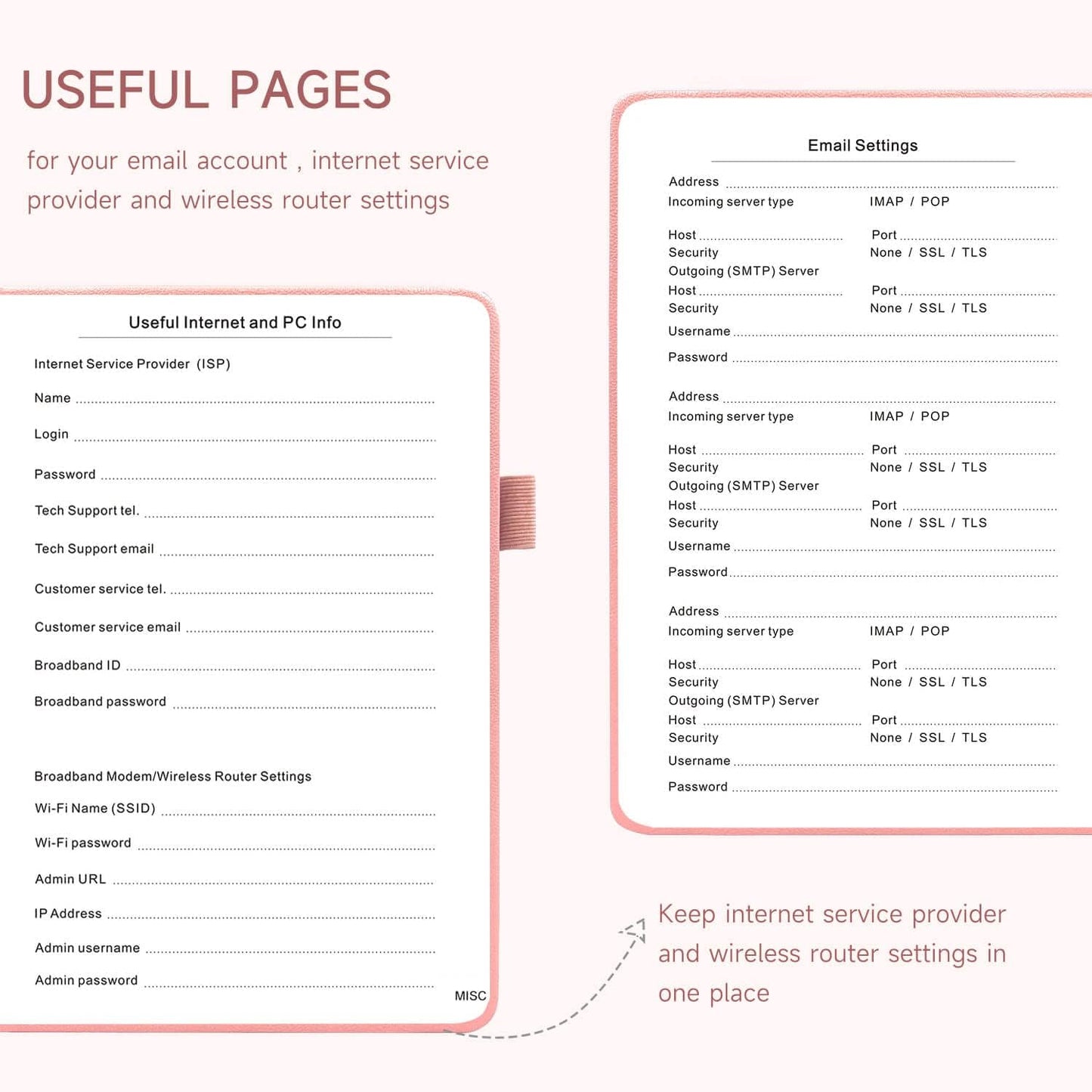 Password Book with Alphabetical Tabs – Hardcover Internet Address & Password Organizer – Password Keeper Notebook for Computer & Website – 5.2 x 7.6" Log-in Password Journal w/Thick Paper (Pink)